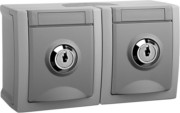 Panasonic Steckdose abschließb. 2-f. waag.Nr.6,FR-AP IP54 90591076-DE 