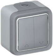 Jalousietaster 1p.gr Schl. AP, 10A,250V, IP55 Legrand 069729 