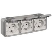 Schutzkont.-Steckdose3f.gr AP, 16A,250V, IP55 Legrand 069743 