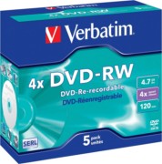 Verbatim DVD-RW Jewelcase 5 Discs 43285 (VE5) 
