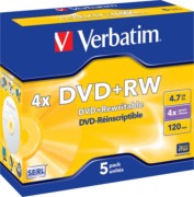 Verbatim DVD+RW Jewelcase 5 Discs 43229 (VE5) 
