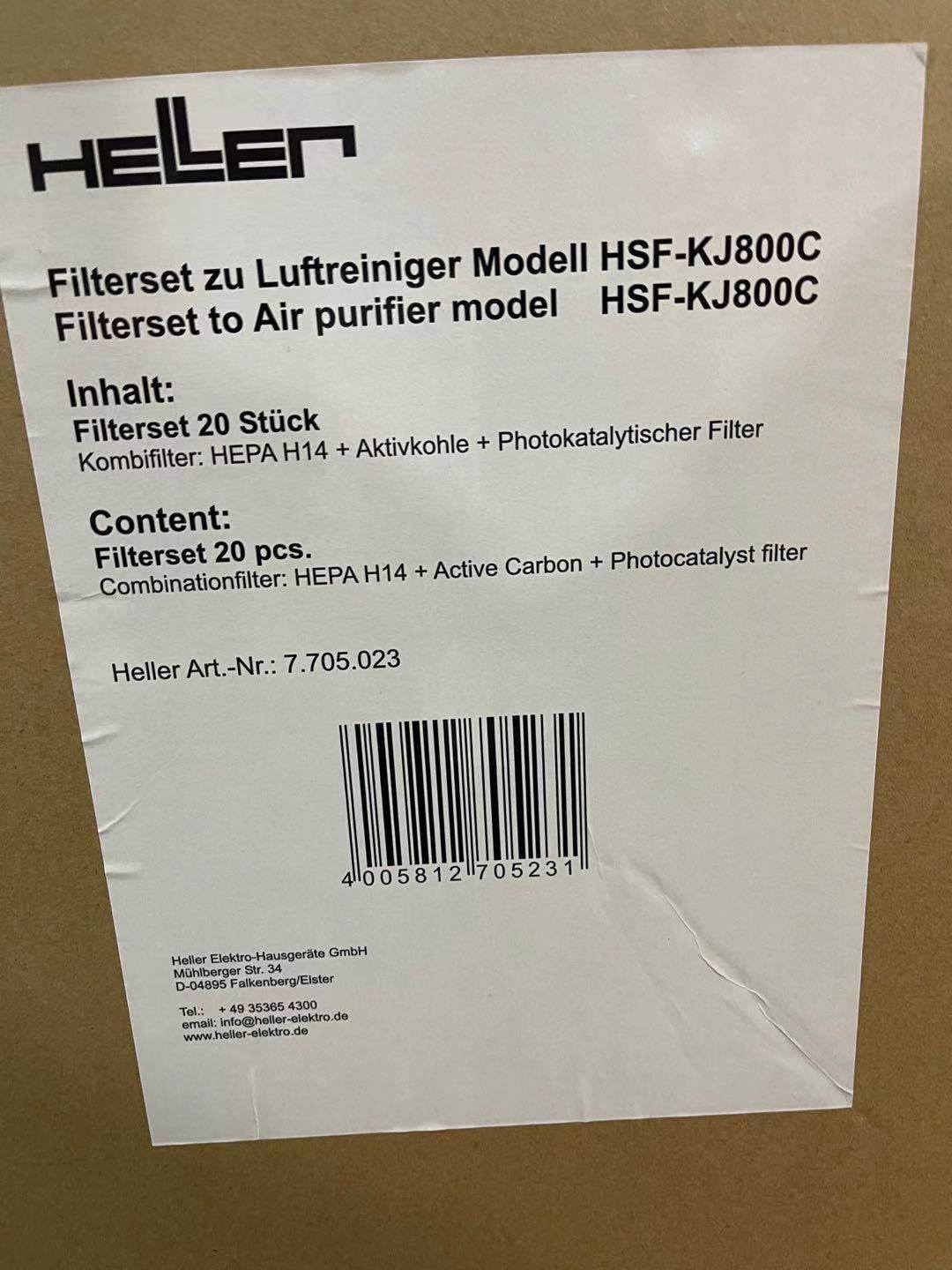 Filterset H14 HEPA f.HSF-KJ800C 7.705.023 