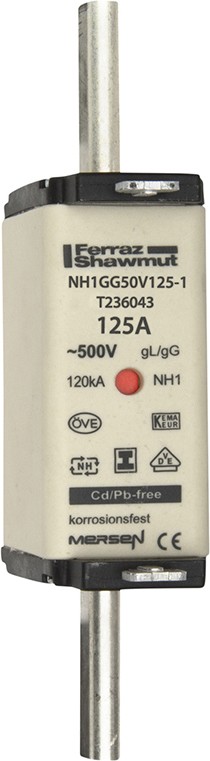Mersen NH-Sicherungseinsatz SG Gr.1 gG 125A/500V KM NH1GG50V125-1 
