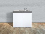 Miniküche Easyline weiß ME100KSKSliBre 