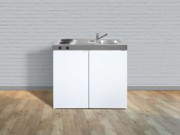 Miniküche Easyline weiß ME100KSSVEKFliBre 