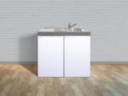 Miniküche Kitchenline weiß MK100KSKSliBre 