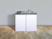 Miniküche Kitchenline weiß MK100KSGKFliBre 
