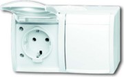 Steckdose alpinweiß, Aufputz 20/2 EBW-54 