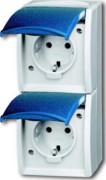 Steckdose,senkrecht,2fach Klappdeckel,erh. Ber 20-02 EBW-53 