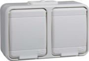 Steckdose 2-fach AP reinweiß 445404 