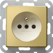 Steckdose Erdstift Messing/cremeweiß 0485614 