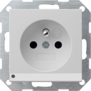 Steckdose Erdstift/LED+SH grau 1172015 
