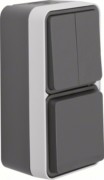 Seriensch./SCHUKO-Steckd. Kombinatio.graumatt 47903525 