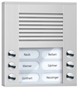 Audioaußenstation 2-reihig 6 Tasten AP silber PES06-EN/04 