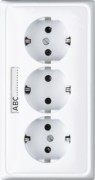 KK-SCHUKO-Steckdose 3-fach 16A 250V CD 523 NA WW 