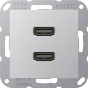 Multimedia-Anschluss alu 2 x HDMI m.Tragring MA A 1133 AL 