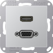 Multimedia-Anschluss alu HDMI/VGA m.Tragring MA A 1173 AL 