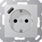SCHUKO Steckdose mit USB Typ A 1520-18 AL 