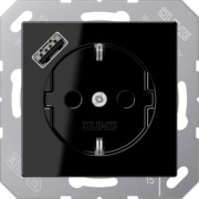 SCHUKO Steckdose mit USB Typ A 1520-18 SW 