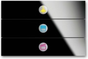 Bedienelement 3-fach Glas schwarz 6342-825-101-500 
