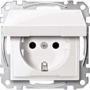 SCHUKO-Steckdose pws/gl Klappdeckel MEG2310-0319 