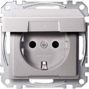 SCHUKO-Steckdose alu Klappdeckel MEG2310-0460 
