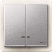 Doppelwippe alu Kontrollfenster IP44 MEG3424-0460 