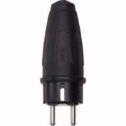 Gummi-SCHUKO-Stecker sw DE FR BE Schutzkon. 123251 