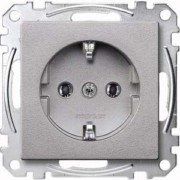 SCHUKO-Steckdose alu mit Steckklemme MEG2301-0460 