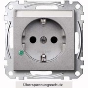 SCHUKO-Steckdose alu Übersp.Sch.Schriftf. MEG2305-0460 