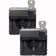 SCHUKO-Steckdose anth Klappd.Schriftfeld MEG2318-7214 