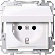 SCHUKO-Steckdose aws/gl Klappdeckel MEG2310-0325 