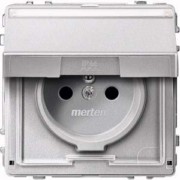 Steckdose alu Schuko.stift Klappd. MEG2612-7260 