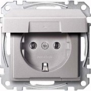 SCHUKO-Steckdose alu Klappdeckel MEG2311-0460 
