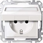 SCHUKO-Steckdose pws/gl Klappd.Li.Schrift. MEG2313-0319 