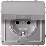 SCHUKO-Steckdose alu Klappdeckel MEG2310-7260 