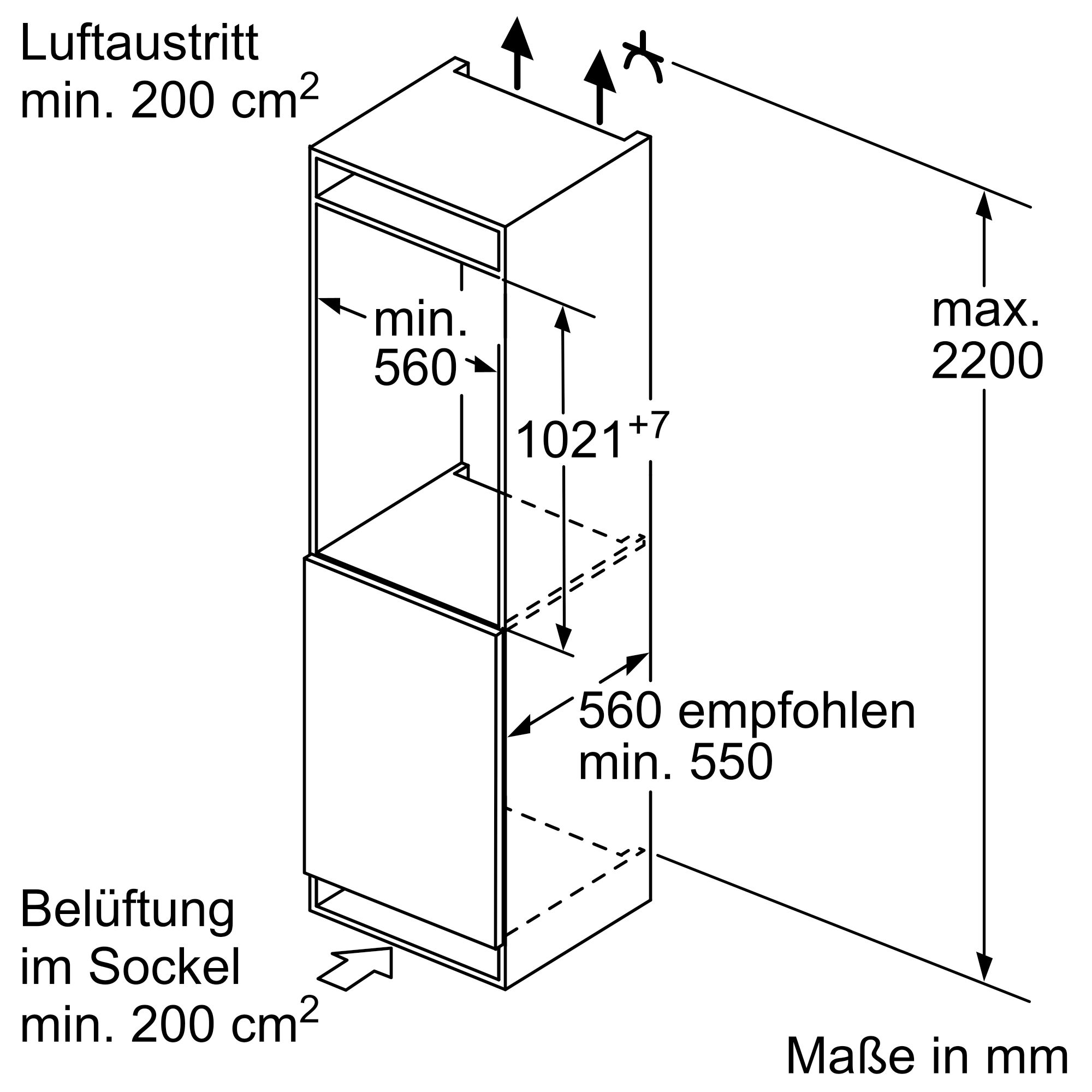 Bosch KIL32VFE0, Serie 4, Einbau-Kühlschrank mit Gefrierfach