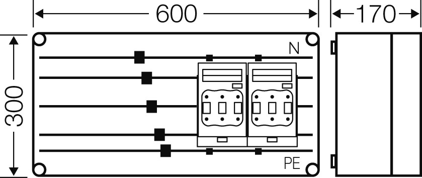 Sicherungsgehäuse 2x3xNH00 250A 5p Mi 6426 