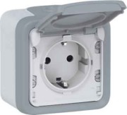 Schutzkont.-Steckdose1f.gr AP, 16A,250V, IP44 Legrand 069730 