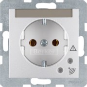 Schuko-Steckd.alu matt m.Überspann.-Schutz 41081404 