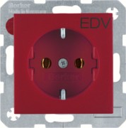 Schuko-Steckdose rt Aufdruck EDV 47431922 