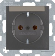 Schuko-Steckd.anth/matt m. Beschriftungsfeld 47501606 