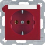 Schuko-Steckdose rt + Beschriftungsfeld 47501902 