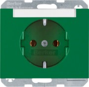 SCHUKO-Steckdose gn m.Beschriftungsfeld 47397013 
