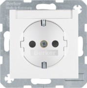 SCHUKO-Steckdose pws/gl m.Beschriftungsfeld 41498989 