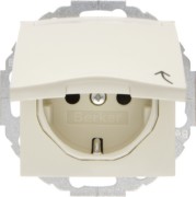 SCHUKO-Steckdose ws/gl mit Klappdeckel 47468982 