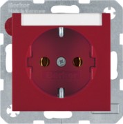 SCHUKO-Steckdose rt/gl m.Beschriftungsfeld 47508902 