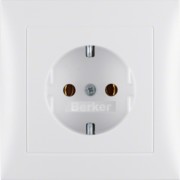Schuko-Steckdose pws/matt mit Abdeckplatte 47429909 