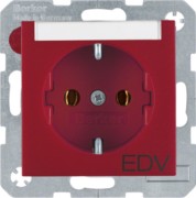 Schuko-Steckdose rt Aufdruck EDV 47501915 