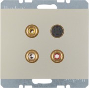 Steckdose 3xCinch/S-Video edelstahl lackiert 3315327004 